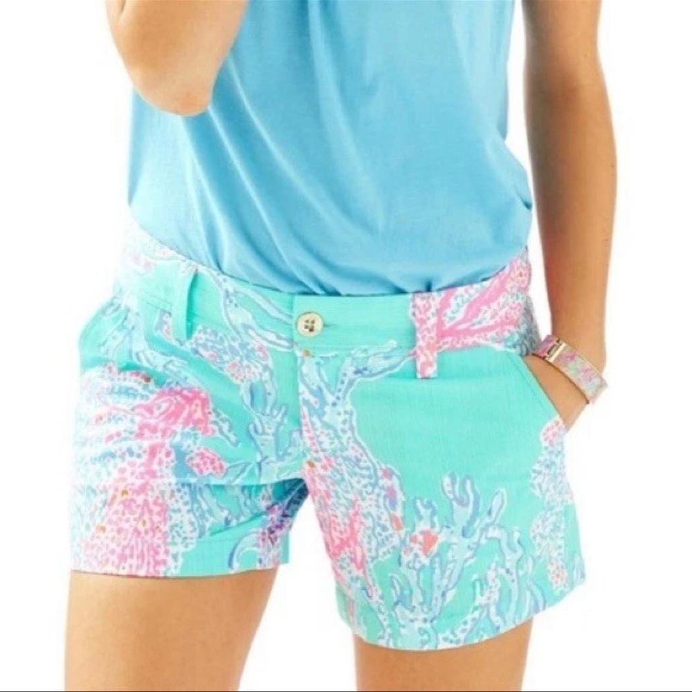 Lilly Pulitzer CALLAHAN Minty Fresh Fansea Shorts